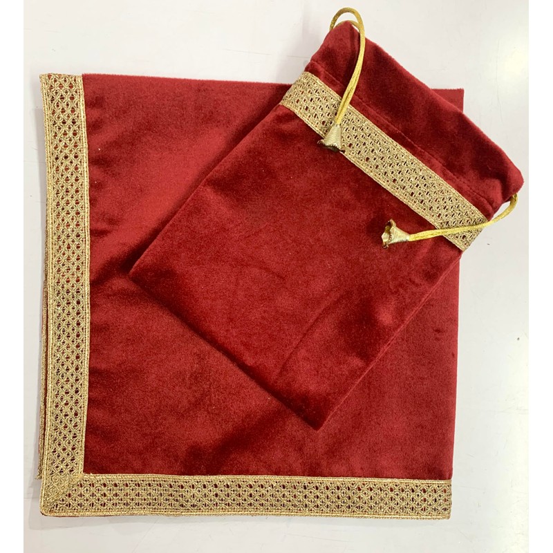 SMMS - Mantel de terciopelo espiritual (granate, mediano: 61 x