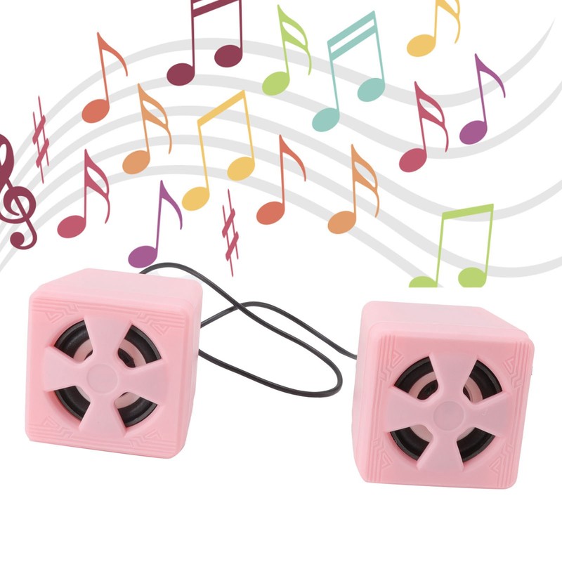 1 Pair 3.5mm Desktop Speaker Stereo Surround Sound Volume Adjustment