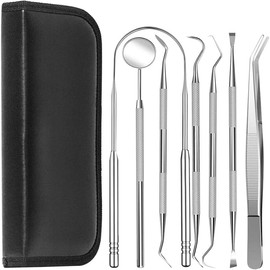 Professional Dental Tools Kit, Dental Oral Kit with Pouch (7 pieces)