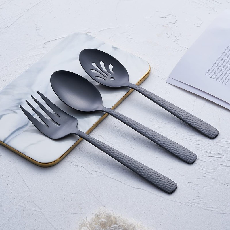 FULLYWARE 9.5" Stainless Steel Serving Utensil Set Large Serving Spoon