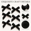 30-Pack Mini Satin Bow Hair Clips, Classic Black, Alligator Clips