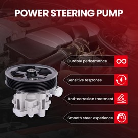 MOCA Power Steering Pump fits 2011-2014 for Chrysler 200 2.4L, 2007-2010 Cirrus 2.4L, 2007-2010 Sebring 2.4L, 2008-2010 for Dodge Avenger 2.0L, 2008-2014 Avenger 2.4L, 2009-2020 Journey 2.4L