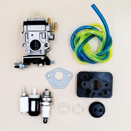 CLCHUN 31801 Carburetor Set for Earthquake 33cc MC33 Cultivator 31635 With Spark Plug, Silver