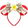 Trnerm Mouse Ears Headband for Women, Grass Bow with Hawaiian
