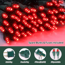 LAMPHOME 100 Count Red -String Lights - 21.6FT LED Christmas Lights, Mini led Lights for Indoor Outdoor Home Holiday Party Wedding Independence Day Decoration