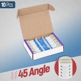 Everest 45° Angled RJ45 Cat5e Keystone Jacks 10-Pack in Ivory - Slim Profile Female RJ45 Connectors - Cat 5e Keystone Jack - Compatible with 45° Angled Speed Termination Tool - 45Term (B0BL3GS7ZY)