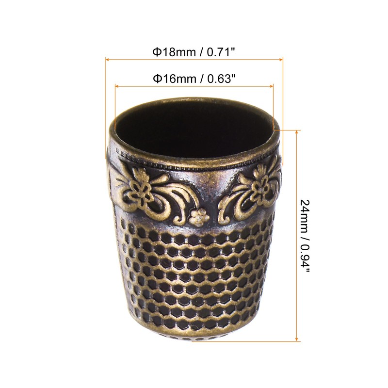 sourcing map 2pcs Sewing Thimble Copper Sewing Thimble Finger Protector