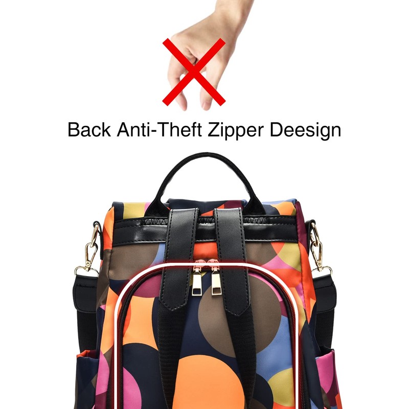 shepretty Women's Anti-Theft Backpack Shoulder Bag School Bag, 4 colourful,