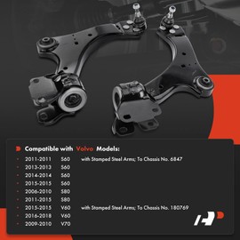 A-Premium 2 x Front Lower Control Arm, with Ball Joint & Bushing, Compatible with Volvo S60 2013-2015, S80 2006-2015, V60 2015-2018, V70 2009-2010