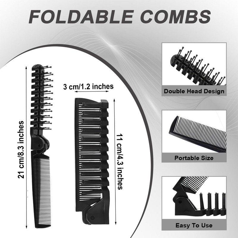 50 Pcs Foldable Combs in Bulk Individually Wrapped, Travel Pocket