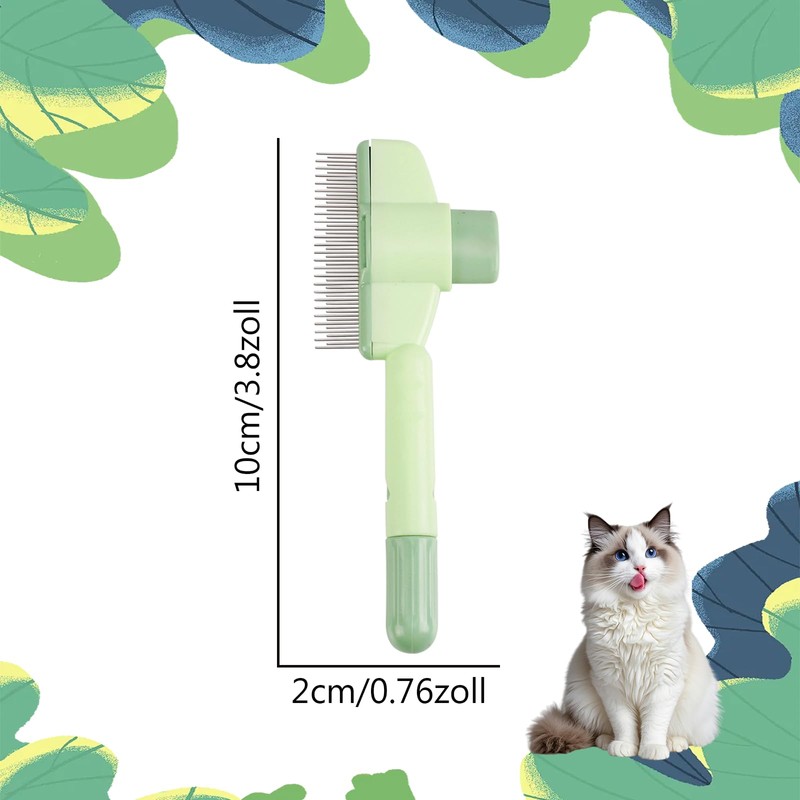 Katomi Cat Comb Green - Grooming Comb for Cats, Fur