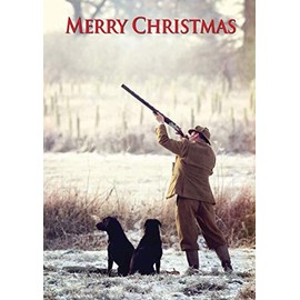 "Boxing Day Shoot" shooting and country themed Christmas Card by Charles Sainsbury-Plaice. Large A5 size with envelope.