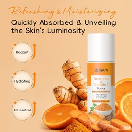 Turmeric Vitamin C Toner,Hydrating Toner for face, Deep Hydration & Plump Skin Minimizes Large Pores, Controls Oil & Shine Face Moisturizer, Facial Toner for All Skin Types 3.38 fl.oz / 100ml