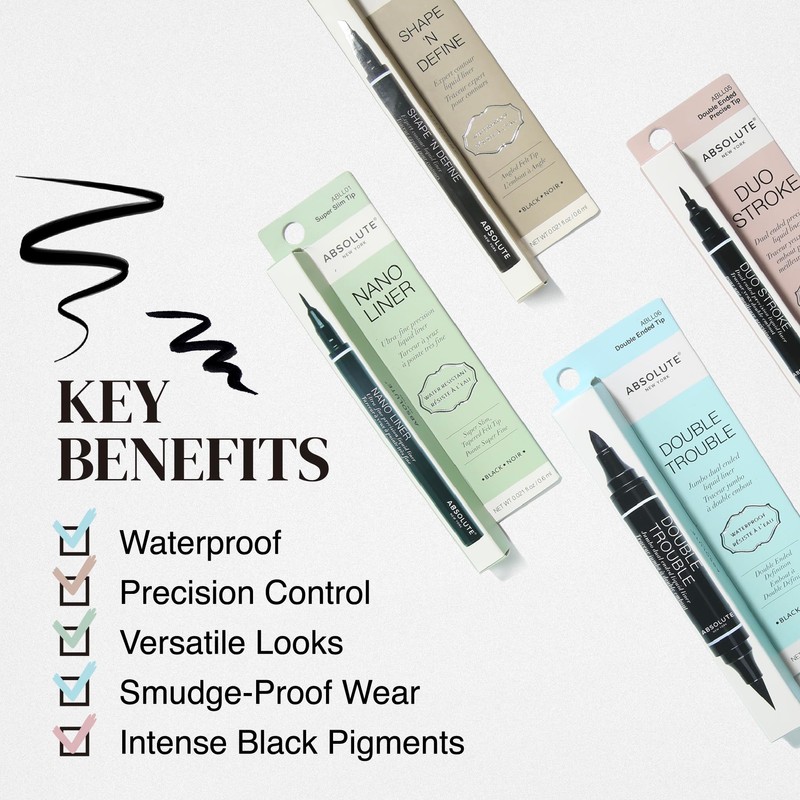 Absolute New York Super Slim Angled Tip Double Ended Liner