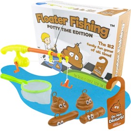 Fairly Odd Novelties Fishing for Floaters: Potty Time Edition Game Set Funny Poop Bathroom Fishing Pack, Brown