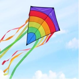 FDHBDF Kites, Colourful Diamond Kites, Rainbow, Easy To Assemble, Outdoor Activities, Adults And Children, Beginners, Suitable For Beaches, Meadows