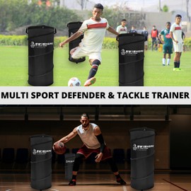 SwishGrid Portable Pop-Up Defender Tackling Dummy Trainer - Basketball Dribble Training - Football Tackle Dummy - Improve Agility, Strength, Passing Skills w/Built-in Storage (3 - Pack)