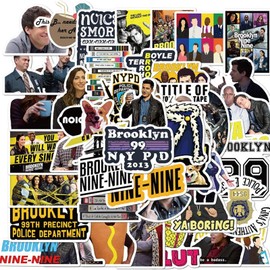 50pcs Brooklyn Nine-Nine Stickers Pack, Cool TV Show for Kids Teens Adults,Vinyl Waterproof Stickers for Laptop,Car Bumper,Luggage,Skateboard,Water Bottles,Phone.