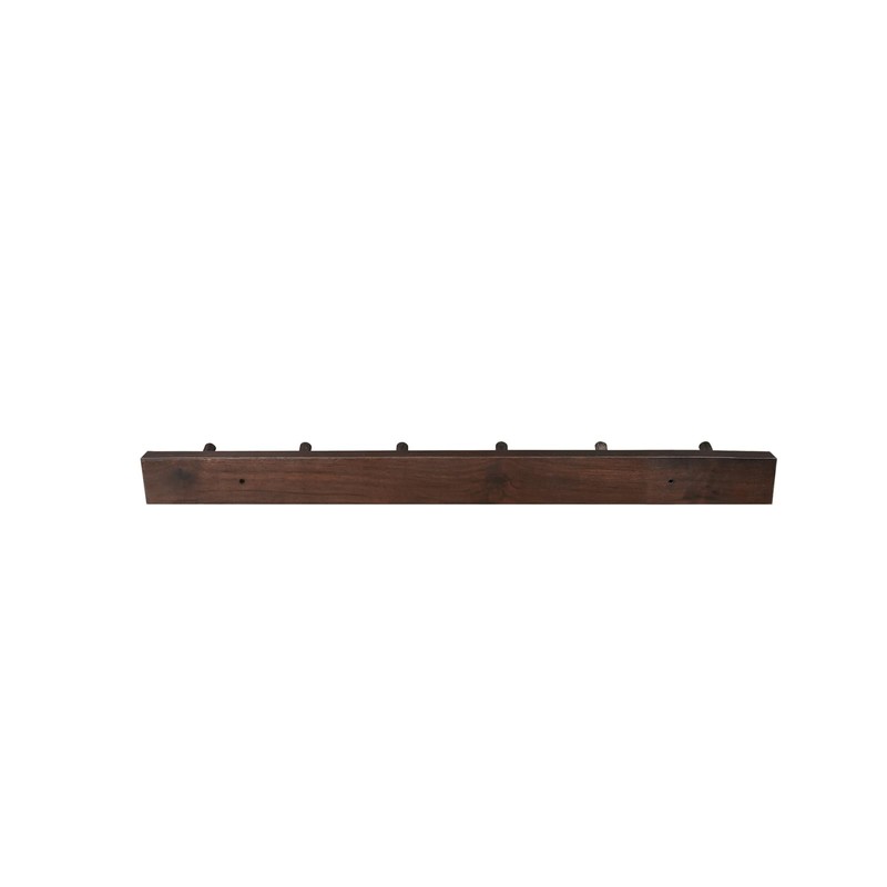 CONSDAN Hickory Coat Rack with 6 Hooks, Wooden Wall Mount