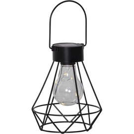 Best Season 481-49 LED Solar Lantern, Patio Lighting, Black, Approx. 13 x 13 x 15.5 cm