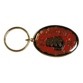Playwell Martial Arts Keyring - Karate Oval Keyring, Black, 5cm, black