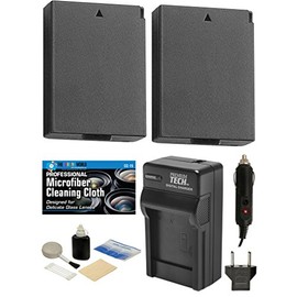 Pack of 2 LP-E12 Batteries and Battery Charger Kit + Microfiber Cleaning Cloth + Digital Camera Cleaning Kit for EOS Rebel SL1, EOS M50, EOS M100, and Canon SX70 Digital Camera