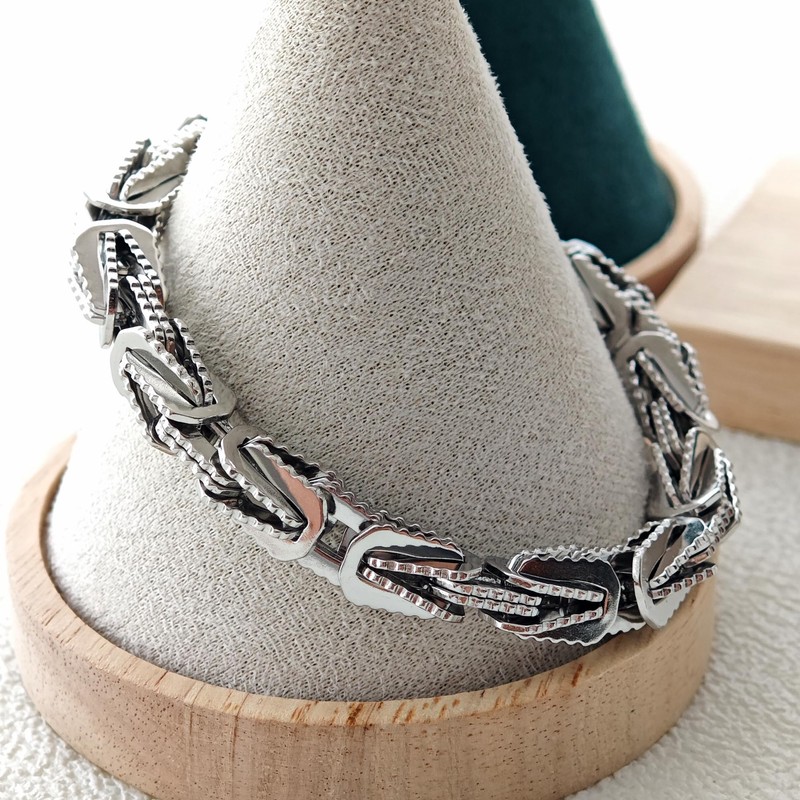 ULLMYYL Hip Hop Stainless Steel Cuban Link Chain Bracelet for