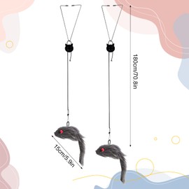 Fuyamp 2 Packs Door Hanging Cat Toy,Interactive Cat Toy Mice, Cat Toy Chasing Exercise Entertain Toy Hanging Door Cat Toy Mouse Teaser Toys for Indoor Cat Kitten