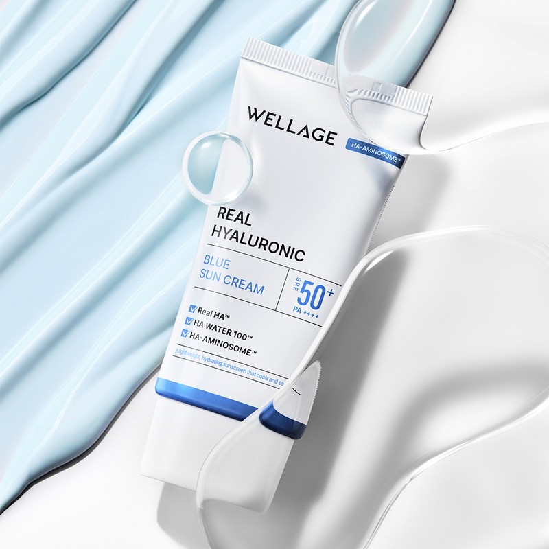 Wellage Real Hyaluronic Blue Sun Cream 50ml (SPF50+/PA++++) / Rapid