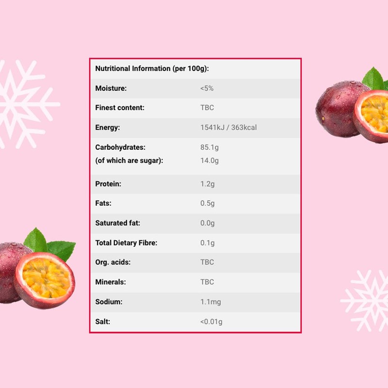 Gefriergetrocknetes Passionsfrucht Pulver 100g - Gefriergetrocknete Früchtpulver - Pulver mit