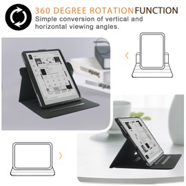 Tading Standing Premium PU Leather Case for Onyx Boox Go 10.3 Tablet (2024 Released), Lightweight Book Folio Cover with Auto Sleep/Wake (Black)