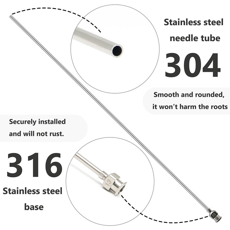 LINLAN 15.7-in Stainless Steel Aquarium Plant Fertilizer Injector Kit -