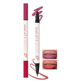 Lipliner Wasserfest, 2Farben Dual-Ended Matte Lippenstift, Langanhaltender Non-transfer, Hochpigmentiert Liquid Lippenkonturenstift, Smooth Natürlich Tattoo Lip Makeup Pencil Geschenke für Frauen-05