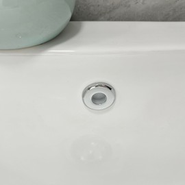 2-Pack Brass Sink Overflow Cover Ring, Round Bathroom Basin Overflow Hole Insert Cap and Trim Set with Gravity Flap, Chrome
