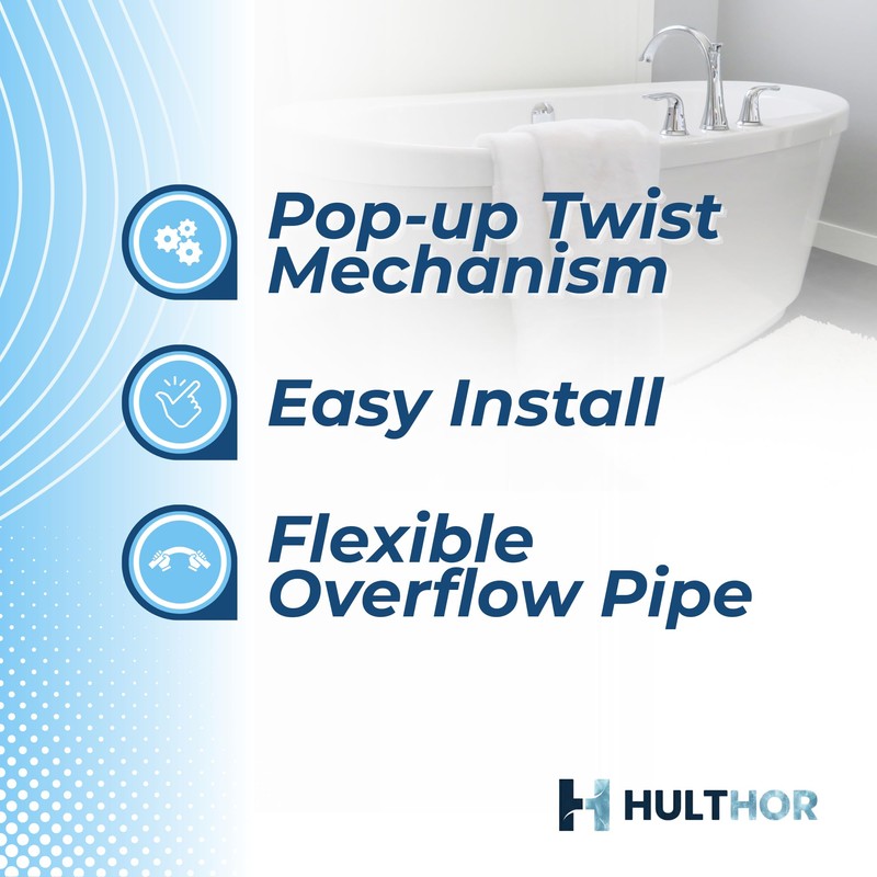 Hulthor Pop-Up Bath Waste and Overflow Kit Matte Black -