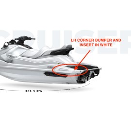YAMAHA 2023/2025 VX CRUISER/ REAR LH Corner WHITE Bumper Gunwale F6G-U2504-20-0