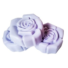3 Pc Flower Soaps Violet Scented Soaps Set - Shea Butter Goat Milk Soap