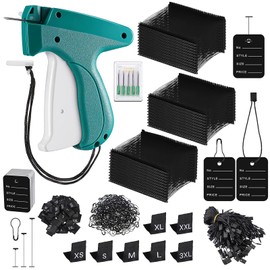WUERKIYA Label Gun Kit 3576 Pieces Labelling Device with 5 Replacement Needles for Attaching Clothing Labels with Needles Standard Plastic Barbs Standard Plastic Barbed Fixings