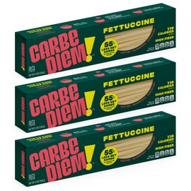 Carbe Diem!, Fettuccine, Lower Net Carb Pasta with Traditional Flavor & Texture, 8 grams of Protein, 55% Fewer Net Carbs & Only 110 Calories Per Serving, Pack of 3