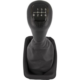 Schaltknauf + Schaltsack Set 6 Gang passend für MB CLK C208 A208, 1997-2003, Plug & Play, Auto Schalthebel Schaltmanschette, mit Rahmen, schwarz