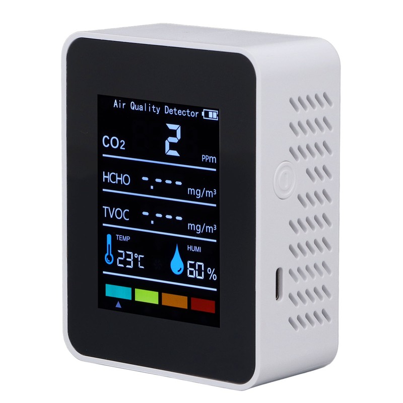 White Infrared CO2 Detector Realtime Reading Accurate Carbon Dioxide Temperature