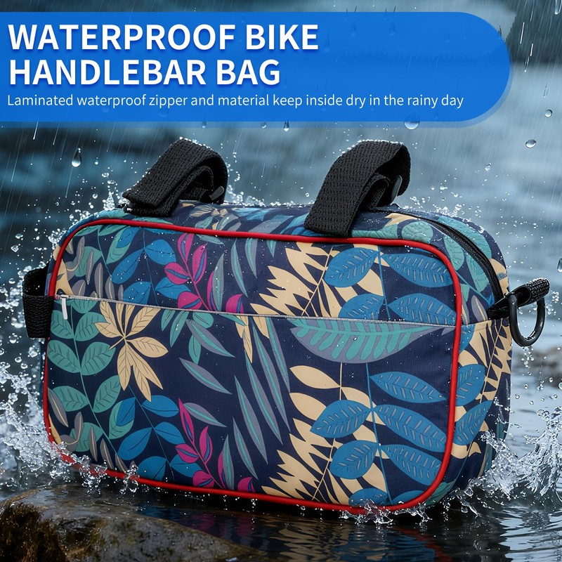 FAMJOALE Waterproof Bike Handlebar Bag, Large Capacity Bicycle Bags Cycling