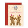 Disco Party Birthday Card - 'Wonderful Birthday Bear Disco' -
