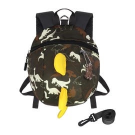 VReder Kids Dinosaur Backpack, New Enhanced Version Boys Girls Toddler Rucksack, Cartoon Safety Anti-Lost Strap Rucksack with Reins, for 1-6 Years Old Toddler (Yellow)