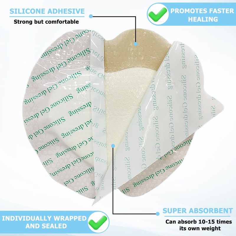 Sacral Foam Wound Dressing - Pressure Adhesive Pad for Elderly