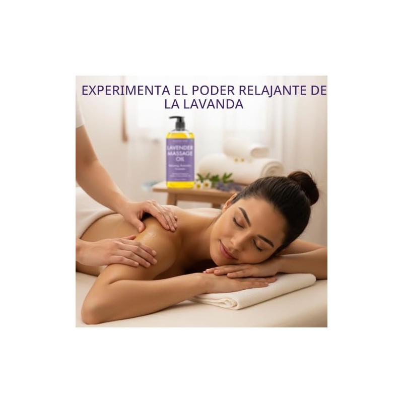 Majestic Aceite de masaje de lavanda pura, aromaterapia relajante, 8