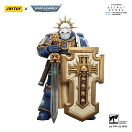 JOYTOY Warhammer 40K Ultramarines Levantus with Power Sword, Stormshield and Bolt Pistol 1/18 Action Figure Mecha Joy Toy Collection Model 4.8in