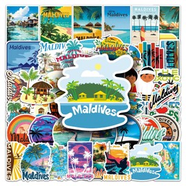 50PCS Stickers for Maldives,Maldives Stickers,Teens Boys and Girls Sticker Pack Vinyl Skateboard Guitar Door Laptop Luggage Car Bike Water Bottle Birthday Party Supplies Stickers
