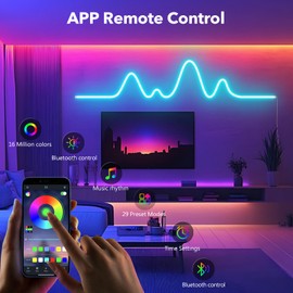 AIMENGTE Neon LED Strip, 3 m 5 V RGB Flexible Neon LED Strip, with Music Synchronization, Timing, Timer Memory, Dynamic Mode, for DIY Shapes, Game Decoration