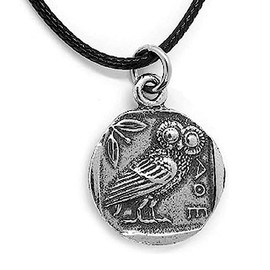 Small Owl of Minerva Roman Pewter Pendant (Greek Athena)